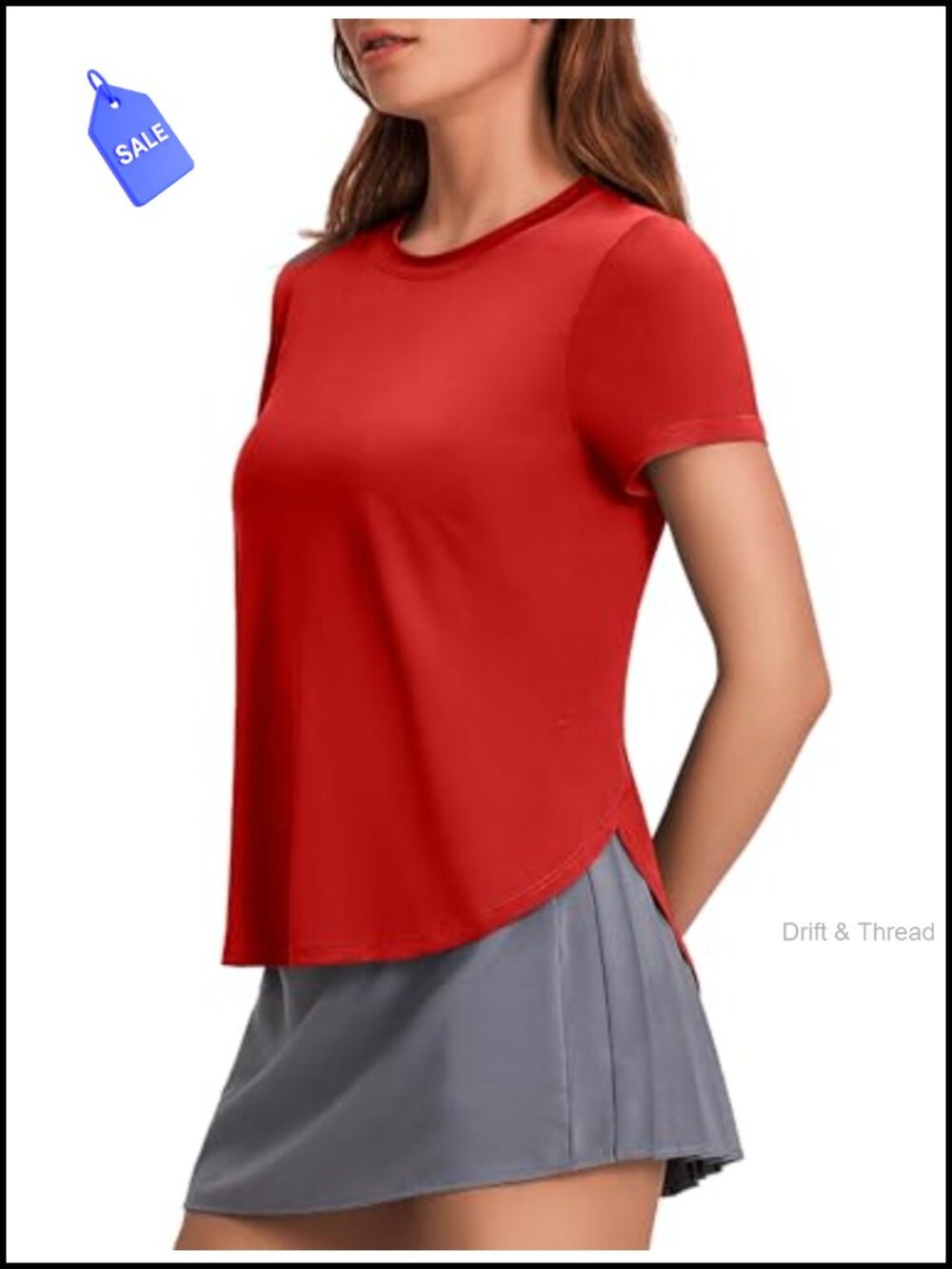 PINSPARK Women's UPF 50+ Short Sleeve Athletic Workout Tennis Top
